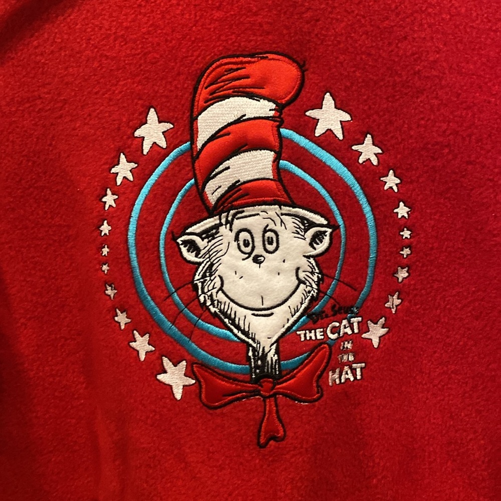 Dr. Seuss Cat in the Hat Hooded Fleece Sweatshirt - Junior’s Size Large hoodie - Picture 3 of 5